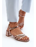 Dámské sandály na nízkém podpatku z ekokůže Sergio Leone SK046 stříbrné