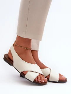 Zazoo 40407 Dámské Kožené Sandály Svetle Béžové