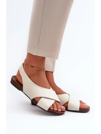 Zazoo 40407 Dámské Kožené Sandály Svetle Béžové