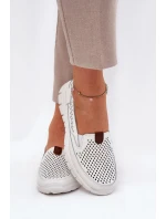 Děrované Baletky Z Přírodní Kůže Vinceza 95336 Bílé