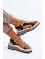 Dámské sandály na platformě a klínku Big Star šedá