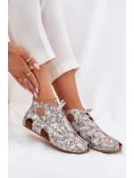 Vzorované Kožené Kotníkové Boty Maciejka 03426-46 Bílá-Bežová Vzorované Kožené Kotníkové Boty Maciejka 03426-46 Bílá-Bežová