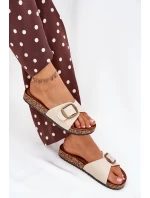 Dámské sandály na korkové platformě s přezkou béžové Vianara