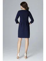 Dámské šaty L004 tmavě modré - Lenitif Dámské šaty L004 tmavě modré - Lenitif