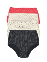 Dámské kalhotky Sara 018 Ecru s puntíkem - De Lafanse Dámské kalhotky Sara 018 Ecru s puntíkem - De Lafanse