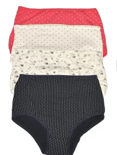 Dámské kalhotky Sara 018 Ecru s puntíkem - De Lafanse