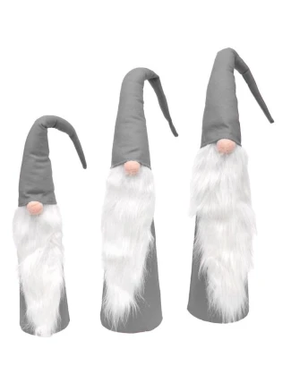 SADA ŠEDÝCH DEKORATIVNÍCH MIKULÁŠŮ 60, 70, 80 CM dětské