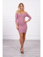 Pruhované vypasované šaty tmavě růžové