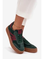 Sametové dámské tenisky na platformě Zelené Skye Sametové dámské tenisky na platformě Zelené Skye