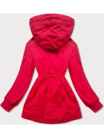Krátká červená bunda parka s kapucí (TLR335) Krátká červená bunda parka s kapucí (TLR335)