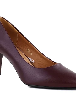 Vínové dámské lodičky na jehlovém podpatku Sergio Leone 1336