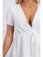 Šaty s obálkovým výstřihem ecru