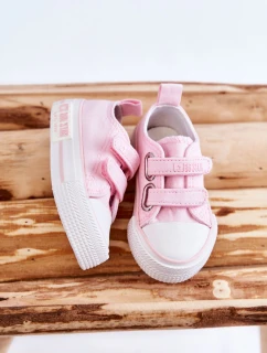 Dětské látkové tenisky se suchým zipem BIG STAR KK374077 Růžová