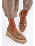 Zazoo 3429 Semišové Dámské Mokasíny S Ozdobou Beige