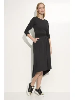 Dámské volnočasové šaty s volnou sukní grafitové - Šedá / 3XL - Makadamia Dámské volnočasové šaty s volnou sukní grafitové - Šedá / 3XL - Makadamia