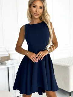 397-2 Elegantní šaty s delšími zády - ZELENÉ