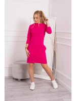 Šaty s kapucí a kapsami fuchsiové barvy Šaty s kapucí a kapsami fuchsiové barvy