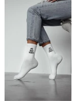 Dámské ponožky S nápisem NO BAD VIBES Bílé