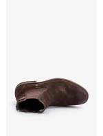 Semišové Kotníkové Boty Chelsea Pánské Big Star OO174155 Hnědé