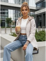 Dámská přechodná prošívaná bunda s prodlouženým střihem světle šedá TY5607