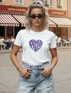Dámské bavlněné tričko s potiskem, bílé, FashionStreet NX8055RY