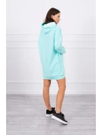 Oversize mátové šaty s kapucí Oversize mátové šaty s kapucí