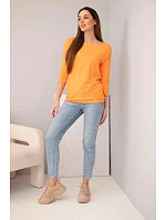 Dámská halenka s lodičkovým výstřihem oranžová