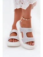 Zdobené Dámské Pantofle Na Platformě Bílé Jestella