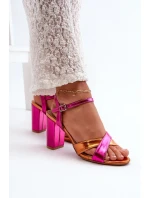 Ekologické kožené sandály na vysokém podpatku Fuchsia Abilica Ekologické kožené sandály na vysokém podpatku Fuchsia Abilica