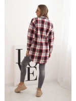 Dámská flanelová košile s dlouhým rukávem v károvaném vzoru červená