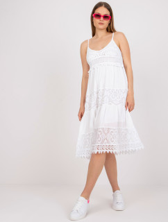 Ležérní bílé šaty na ramínka OCH BELLA