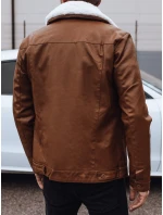 Pánská kožená bunda s kožešinou hnědá FashionStreet TX4746