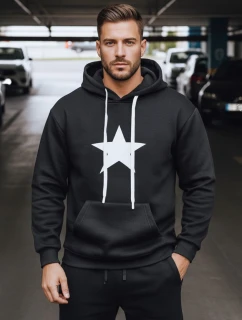 Pánská mikina s kapucí černá FashionStreet BX5924