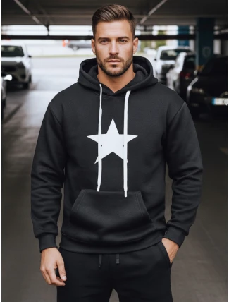 Pánská mikina s kapucí černá FashionStreet BX5924