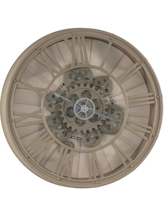 NÁSTĚNNÉ HODINY S OTOČNÝM MECHANISMEM 38CM CAPPUCCINO