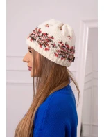 Dámská čepice Florence K350 ecru+red