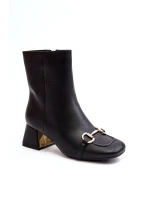 Boty Na Podpatku S Ozdobou Černé Adinah