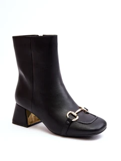 Boty Na Podpatku S Ozdobou Černé Adinah