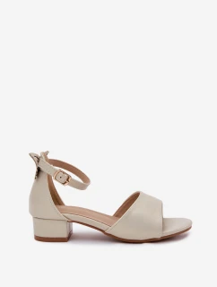 Lesklé dívčí sandály na nízkém podpatku zlaté Ainare