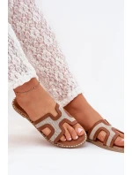 Dámské Pantofle Na Plochém Podpatku Hnědé Vereya