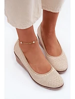Dámské polobotky na platformě Vinceza 58629 světle béžové