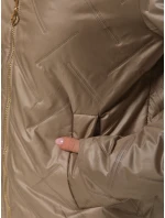 Dámská prošívaná bunda s kapucí FashionStreet camel TY5552