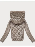 Béžová dámská bunda s kožešinovou podšívkou S'West (B8389-12012)