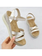 Dámské zlaté sandály na podpatku Vinceza 15358 Dámské zlaté sandály na podpatku Vinceza 15358