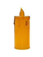DEKORATIVNÍ SVÍČKA 10,5 CM JANTAROVÁ TEPLÁ BÍLÁ 1 LED