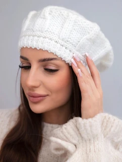 Dámská zimní vlna čepice baret K414 ecru