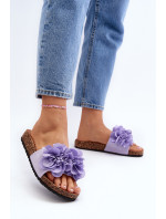 Dámské pantofle s květinami, fialová Lulania