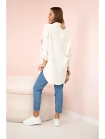 Bavlněná mušelínová košile oversize světle béžová