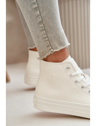 Dámské Zateplené Tenisky Z Eko Kůže Bílé Big Star OO274932