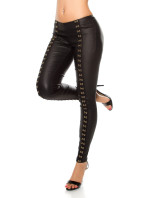 Sexy KouCla leatherlook kalhoty s háčkem Deco